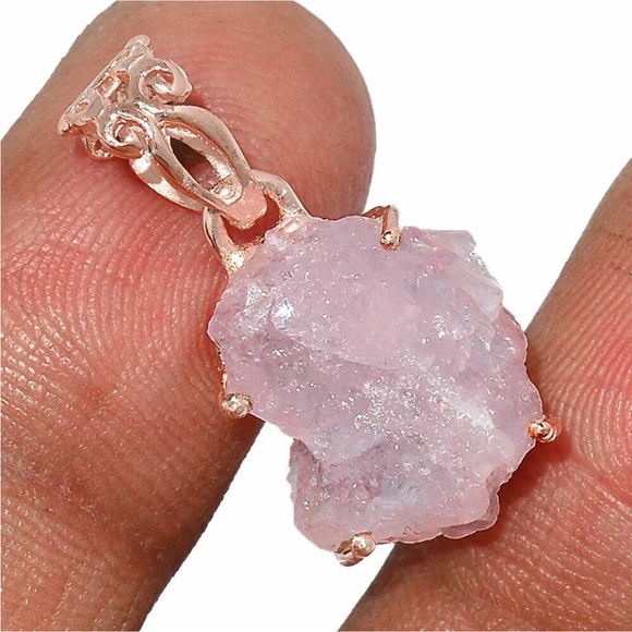 Genuine Morganite 18k rose gold pendant - Picture 2 of 3